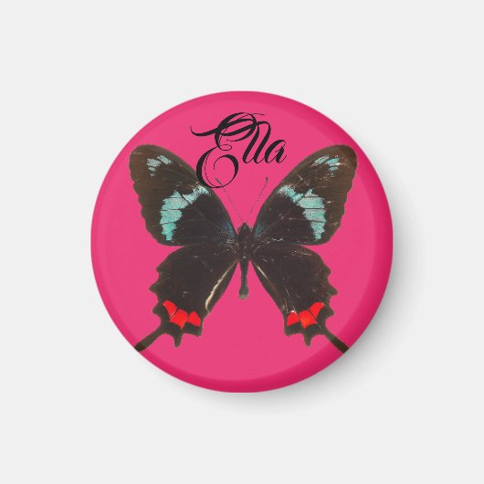 Cute Black en Red Butterfly Magnet (Voorkant)
