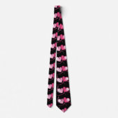 Cute Black en Roze Heart Pattern Stropdas (Achterkant)
