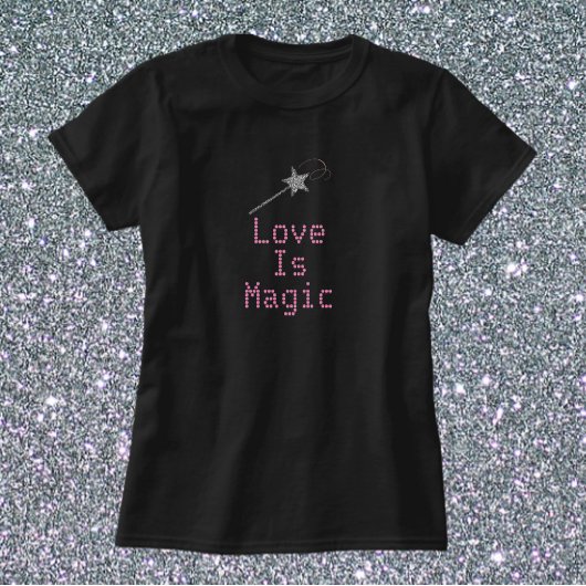 Cute Black en Roze Love is Magic T-Shirt