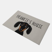 Cute Black en Tan Dachshund Funny Dog Custom Deurmat (Schuin)