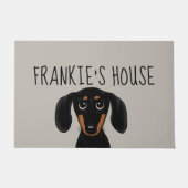 Cute Black en Tan Dachshund Funny Dog Custom Deurmat (Voorkant)