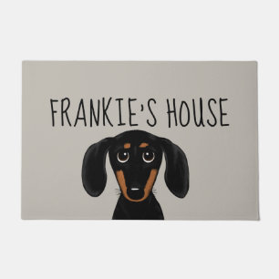 Cute Black en Tan Dachshund Funny Dog Custom Deurmat