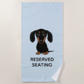 Cute Black en Tan Dachshund met aangepaste tekst Strandlaken (Voorkant)