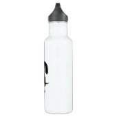 Cute Black en Tan Dachshund met aangepaste tekst Waterfles (Rechts)