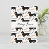 Cute Black en Tan Dachshund Pattern Kaart (Staand voorkant)