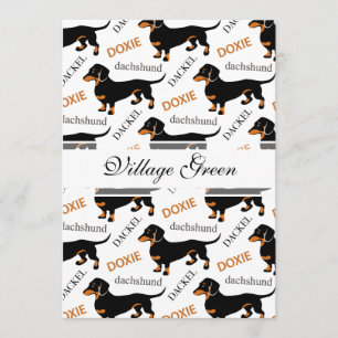 Cute Black en Tan Dachshund Pattern Kaart