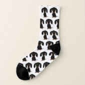Cute Black en Tan Dachshund Pattern | Wiener Dog Sokken (Links - buitenkant)
