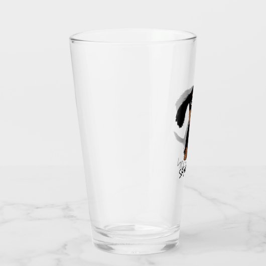 Cute Black en Tan Dachshund Puppy Dog Custom Glas (Rechts)