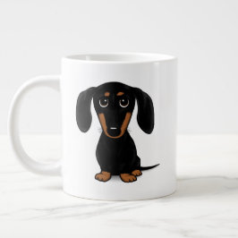 Cute Black en Tan Dachshund | Wiener Dog Grote Koffiekop