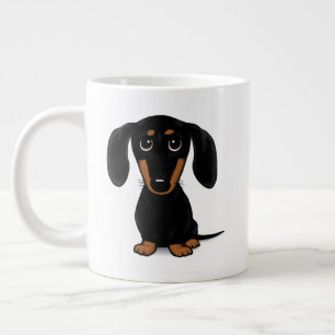 Cute Black en Tan Dachshund   Wiener Dog Grote Koffiekop