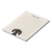 Cute Black en Tan Dachshund | Wiener Dog Lined Notitieblok (Linkerzijde)