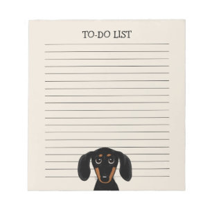Cute Black en Tan Dachshund   Wiener Dog Lined Notitieblok