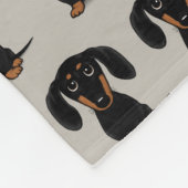 Cute Black en Tan Dachshund | Wiener Dogs Pattern Fleece Deken (Hoek)