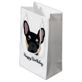 Cute Black en Tan French Bulldog Birthday Klein Cadeauzakje (Achterkant Gekanteld)