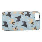 Cute Black en Tan Pugs Pattern Case-Mate iPhone Case (Achterkant (Horizontaal))