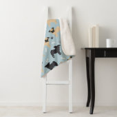Cute Black en Tan Pugs Pattern Sherpa Deken (In situ)