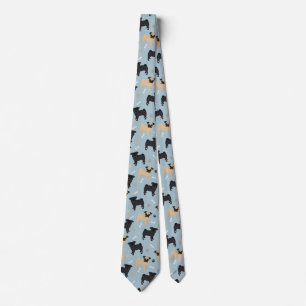 Cute Black en Tan Pugs Pattern Stropdas