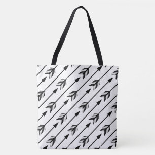 Cute Black en White Arrows Pattern Tote Bag