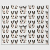 Cute Black en White Boston Terrier Pop Art Dog Cadeaupapier (Vlak)