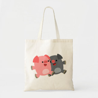 Cute Black en White Cartoon Pigs Bag Tote Bag