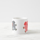 Cute Black en White Cartoon Pigs Espresso Mok (Voorkant)