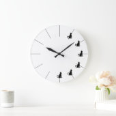 Cute Black en White Cat Clock Cricket Diane Grote Klok (Huis)