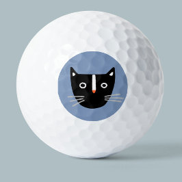 Cute Black en White Cat Golfballen