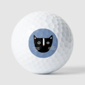 Cute Black en White Cat Golfballen (Voorkant)