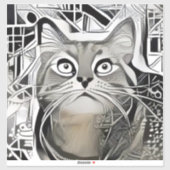 Cute Black en white Cat Laptop stickers (Vel)