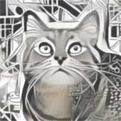 Cute Black en white Cat Laptop stickers (Voorkant)