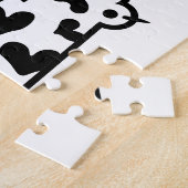 Cute Black en white cat mama met kattenpoten Legpuzzel (Zijkant)