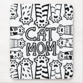Cute Black en white cat mama met kattenpoten Muismat (Voorkant)