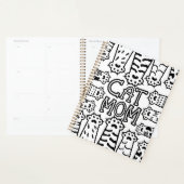 Cute Black en white cat mama met kattenpoten Planner (Display)