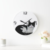Cute Black en White Cat Wall Clock Grote Klok (Huis)