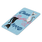 Cute Black en White Cats Clean Dirty Dishwasmachin Magneet (Linkerzijde)