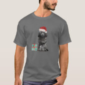 Cute Black en White Cockapoo Puppy Kerstzant T-shirt (Voorkant)