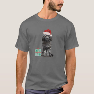 Cute Black en White Cockapoo Puppy Kerstzant T-shirt