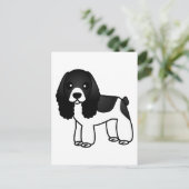 Cute Black en White Cocker Spaniel Cartoon Briefkaart (Staand voorkant)