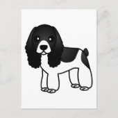 Cute Black en White Cocker Spaniel Cartoon Briefkaart (Voorkant)
