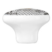 Cute Black en White Cocker Spaniel Dog Deurknop Keramische Knop (Zijkant)