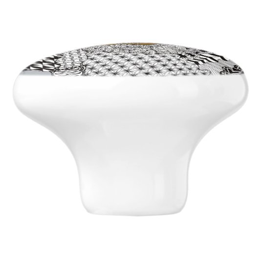 Cute Black en White Cocker Spaniel Dog Deurknop Keramische Knop (Zijkant)