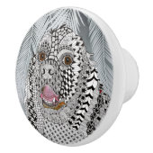 Cute Black en White Cocker Spaniel Dog Deurknop Keramische Knop (Rechts)