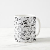 Cute Black en White Coffee Lovers I Love Coffee Koffiemok (Voorkant rechts)