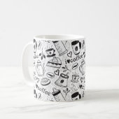 Cute Black en White Coffee Lovers I Love Coffee Koffiemok (Voorkant links)