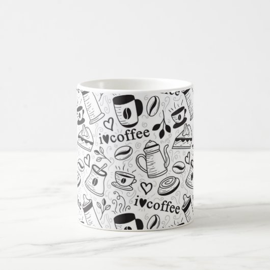 Cute Black en White Coffee Lovers I Love Coffee Koffiemok (Center)