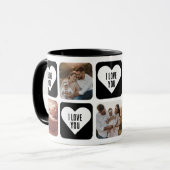 Cute Black en White Custom Photo I Love You Mok (Voorkant links)