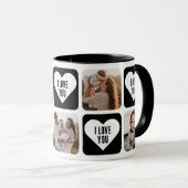 Cute Black en White Custom Photo I Love You Mok (Voorkant rechts)