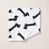 Cute Black en White Dachshund Pattern Bad Handdoek (Wasdoekje)
