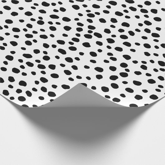 Cute Black en White Dalmatian Spot Animal Pattern Cadeaupapier (Hoek)