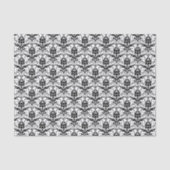 Cute Black en White Damask Floral Pattern Tissuepapier (Voorkant)